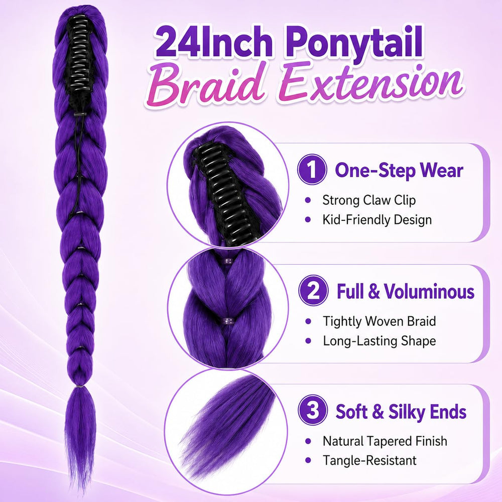 GetGal braid beside ruler showing 24-inch length for accurate size reference benefit