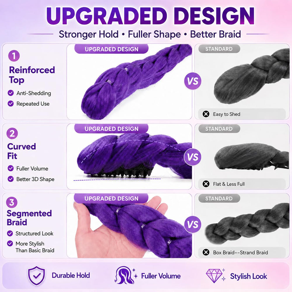 GetGal segmented braid close-up showing durable design and tidy shape benefit