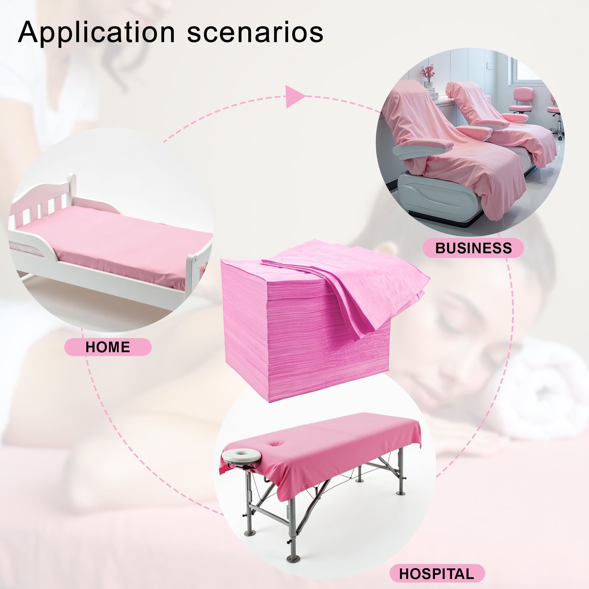 GGYKJSK pink cover on spa table conveying professional clean aesthetic
