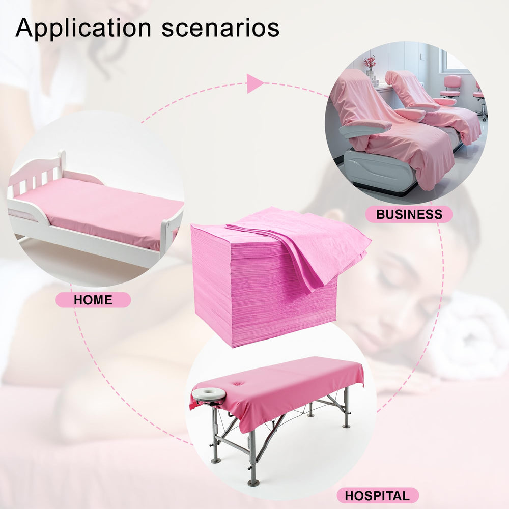GGYKJSK pink cover on spa table conveying professional clean aesthetic