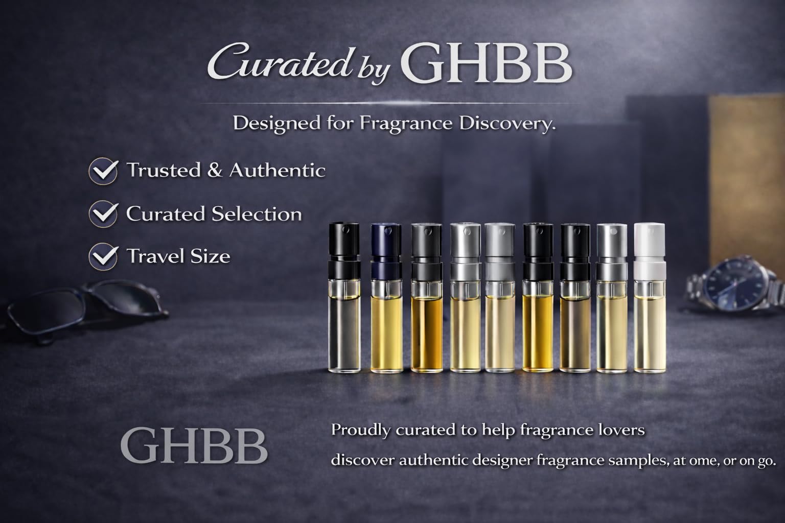 GHBB lifestyle image of morning routine featuring samples for daily use