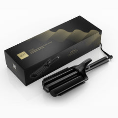 ghd Wave front view showing sleek black finish and professional control