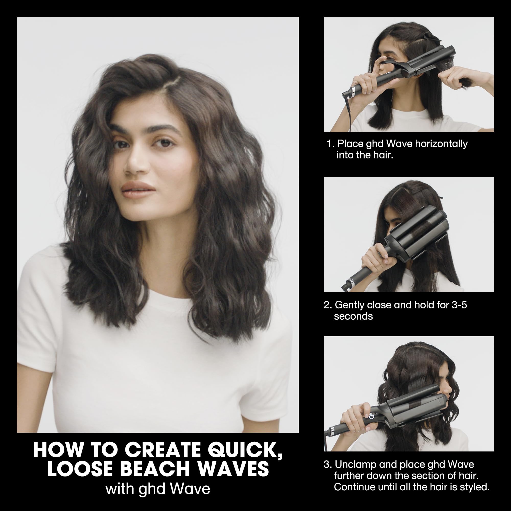 ghd Wave styling medium hair forming defined waves with less frizz