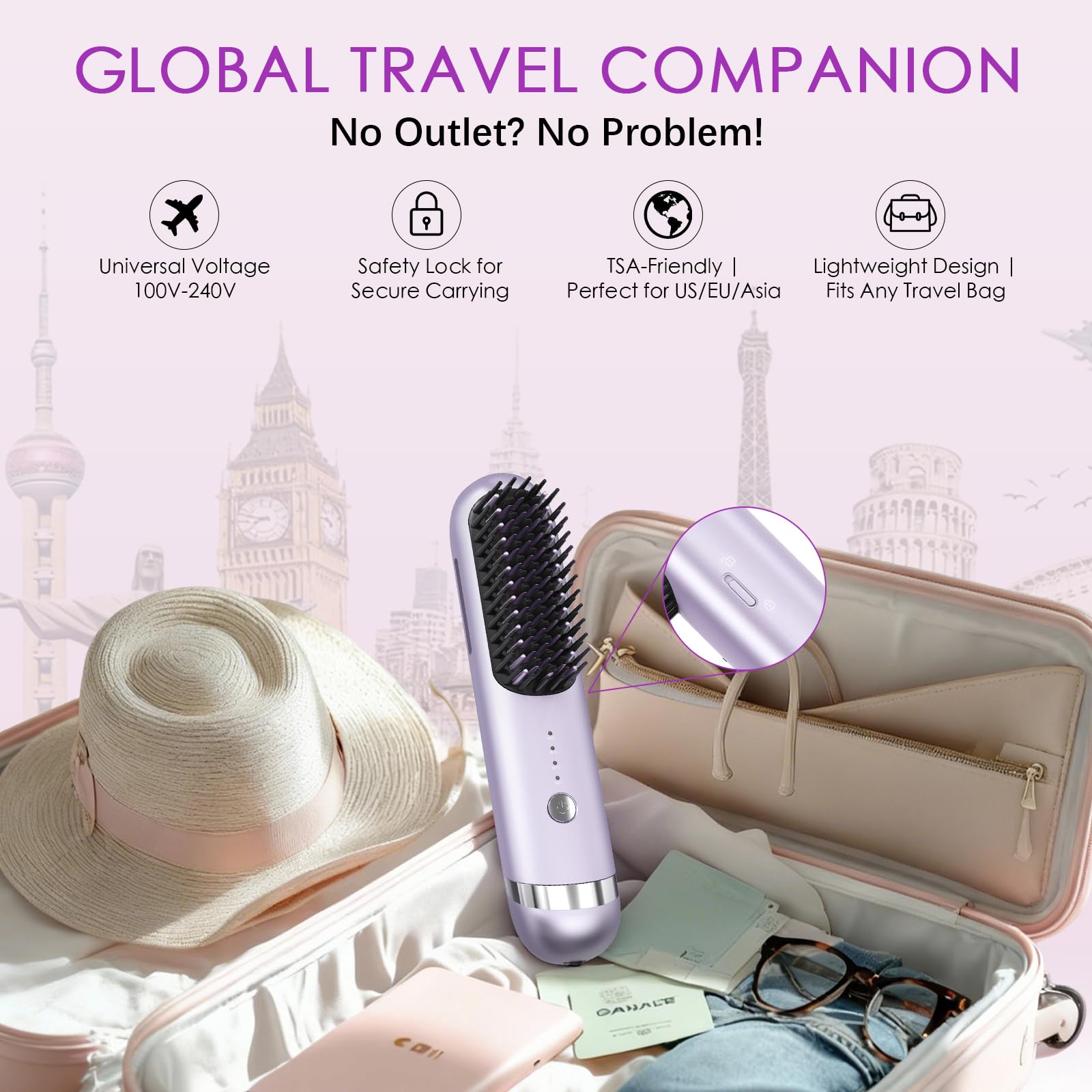 GHSLZE Go Brush Pro held in hand showing compact scale for travel convenience
