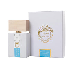 Giardini di Toscana bottle front view showing elegant label and creamy scent appeal