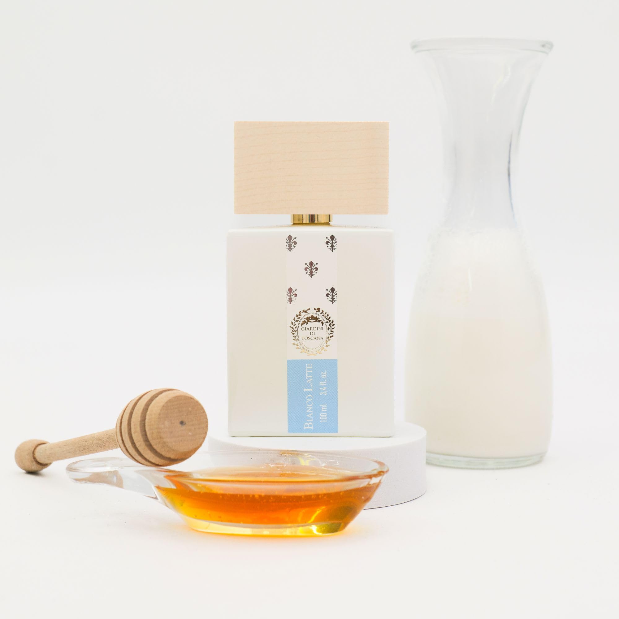 Giardini di Toscana ingredient notes display with caramel and vanilla visuals for scent clarity