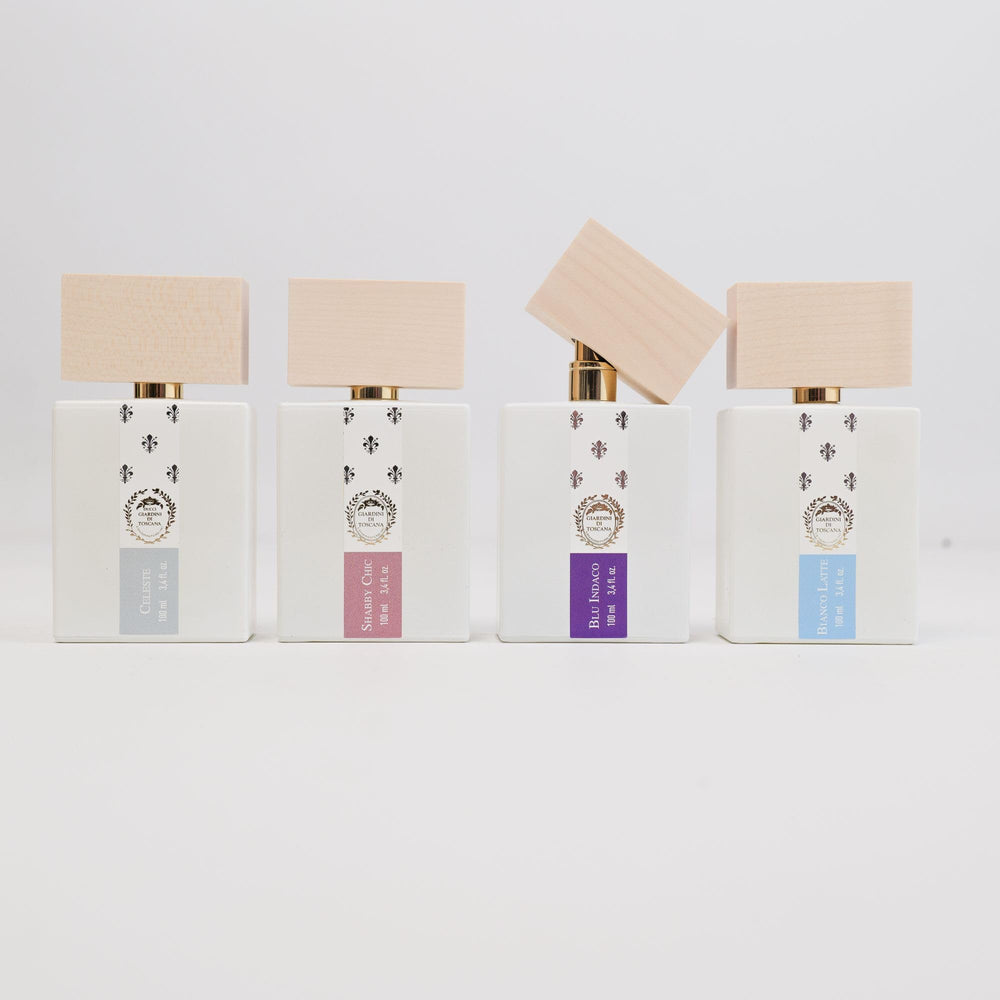 Giardini di Toscana bottle in a cozy home scene suggesting comforting everyday wear