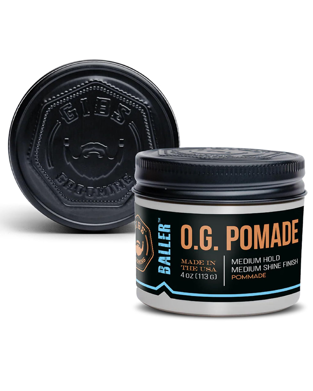 GIBS front jar view showing label and stackable textured container for easy storage