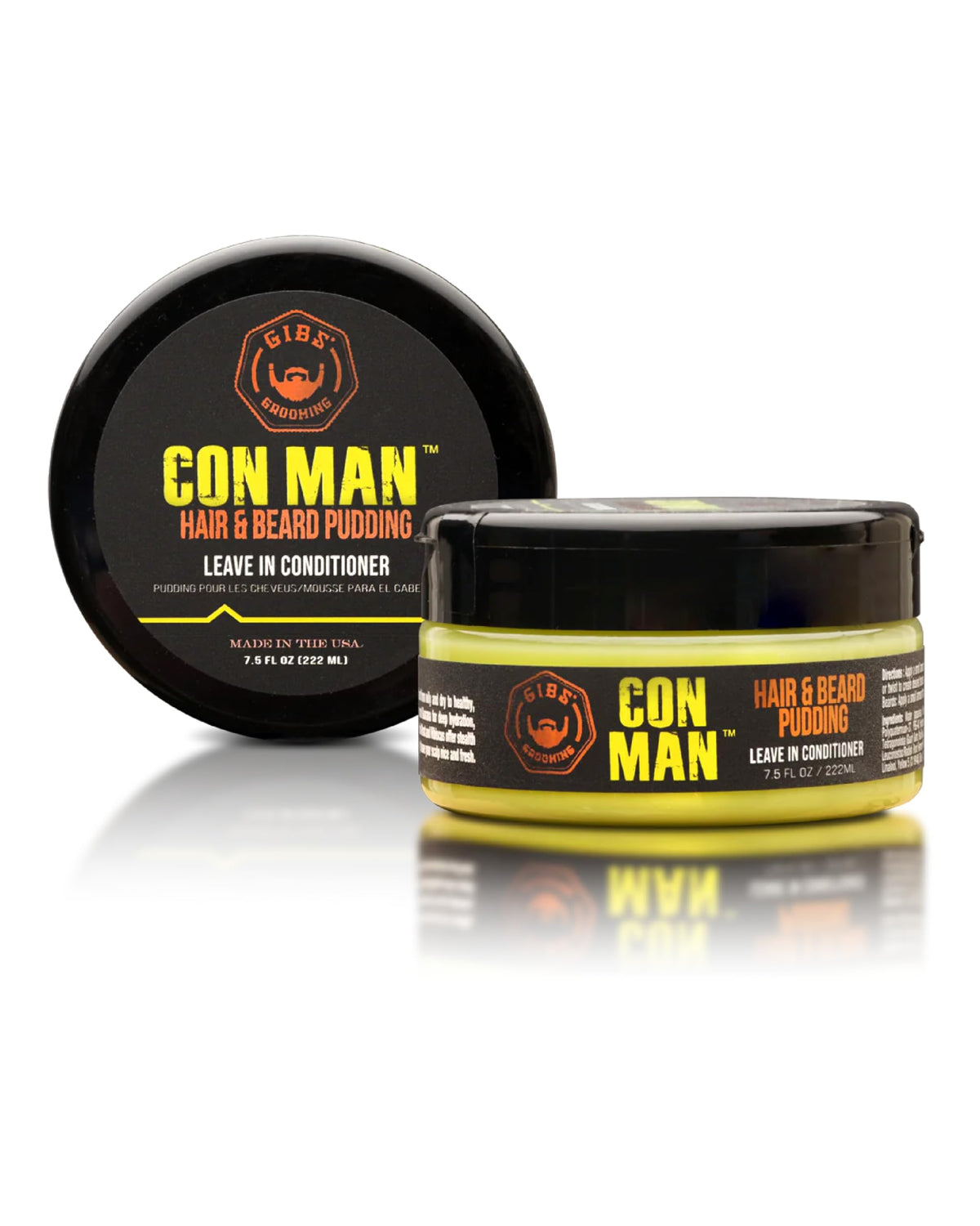 GIBS Con Man front packaging showing jar and label, highlights multi-use benefit