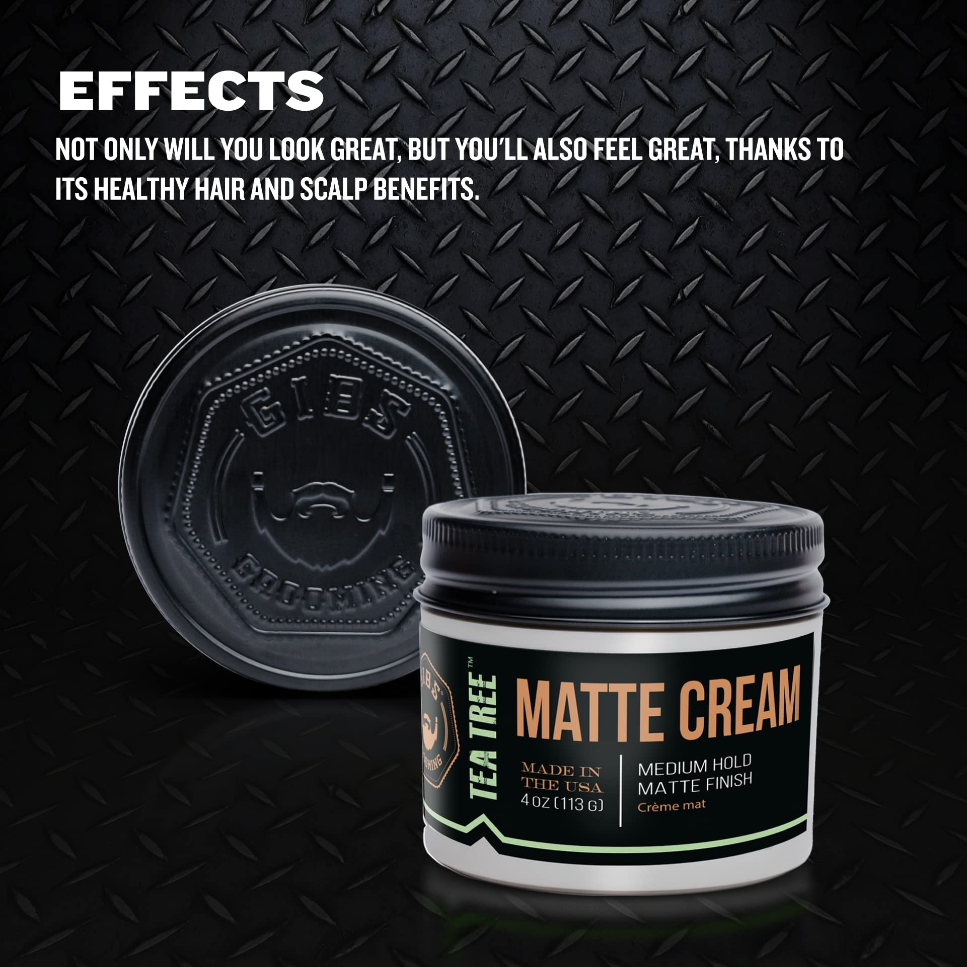 GIBS before and after hair styling highlighting natural matte texture