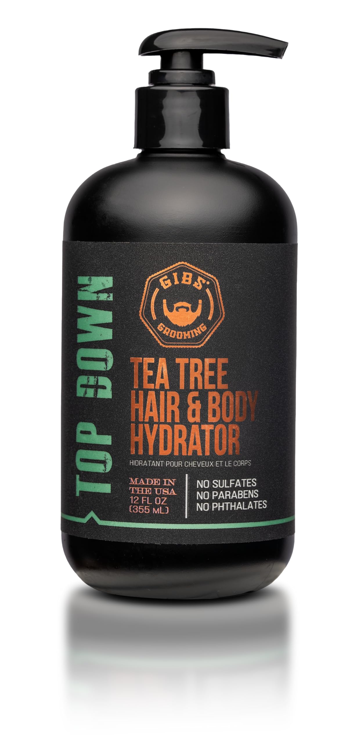 GIBS front packaging showing 12 oz bottle and branding benefit: clear product ID