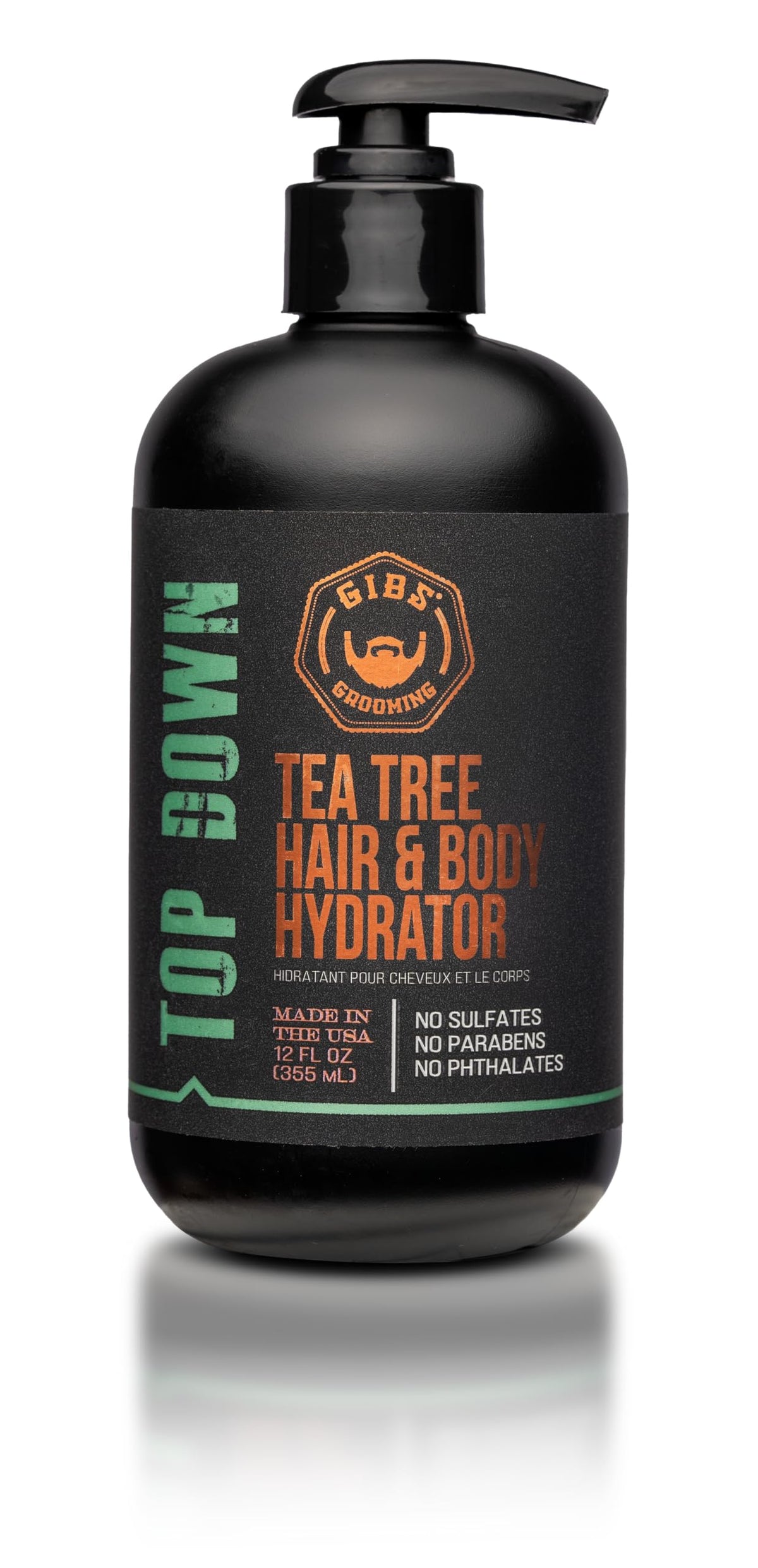 GIBS front packaging showing 12 oz bottle and branding benefit: clear product ID