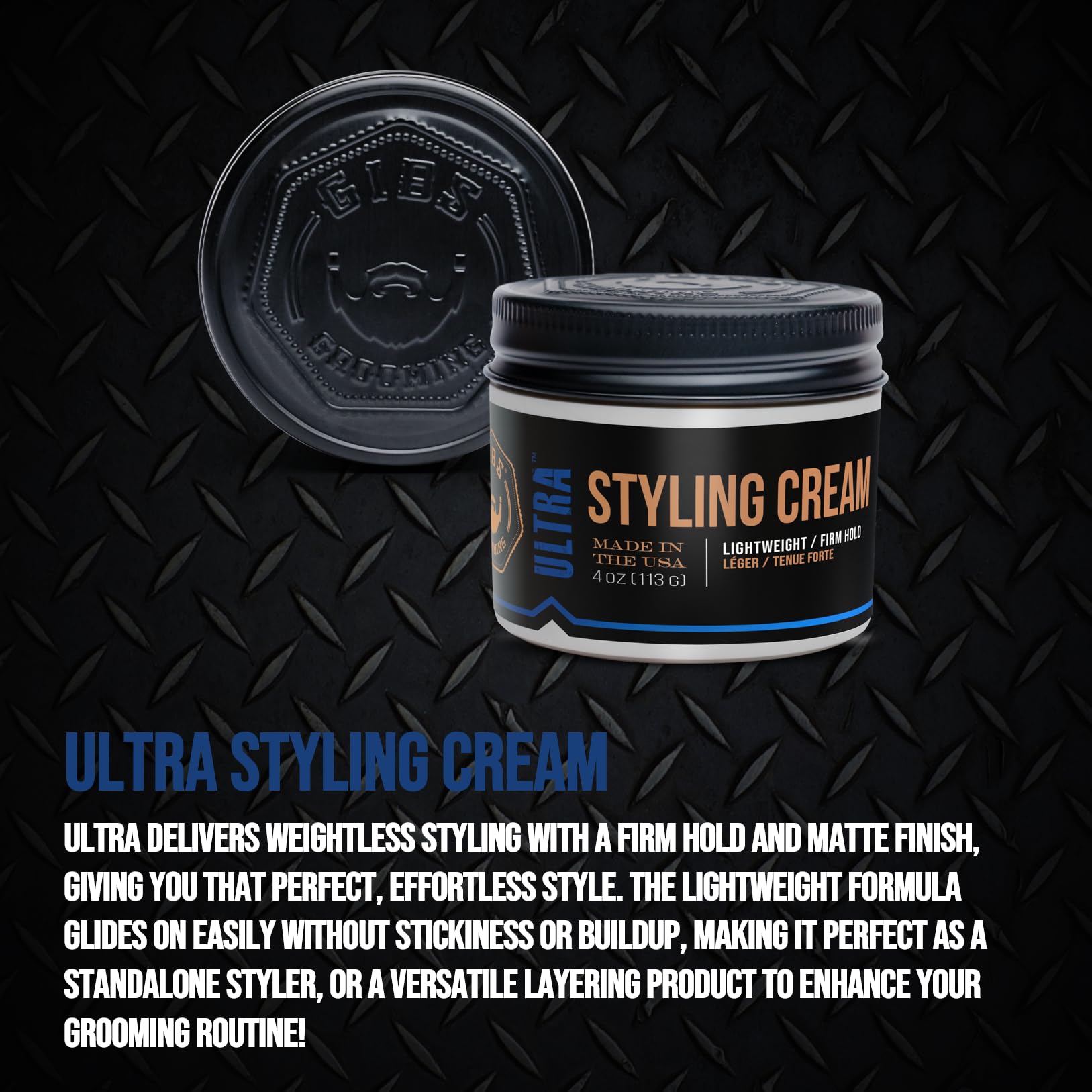 GIBS texture close-up revealing creamy lightweight formula for smooth, nonsticky styling