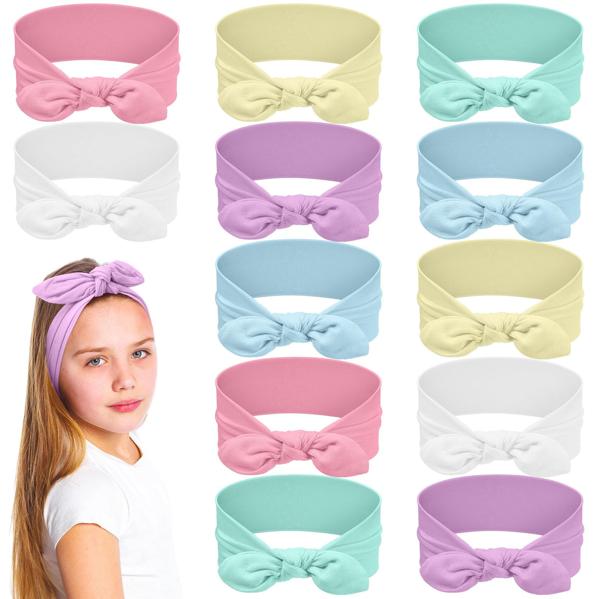 Giegxin front packaging showing 12 colorful headbands and convenience