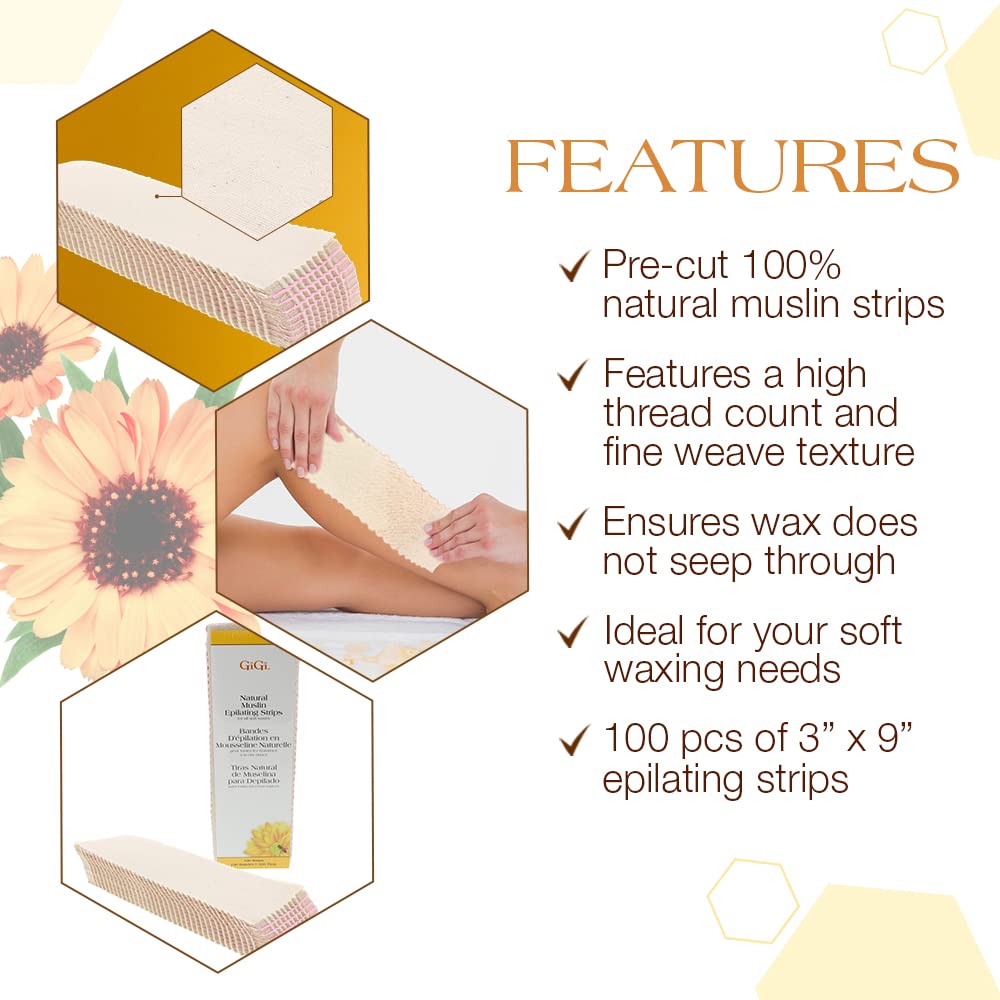 GIGI strip applied over wax demonstrating clean removal benefit
