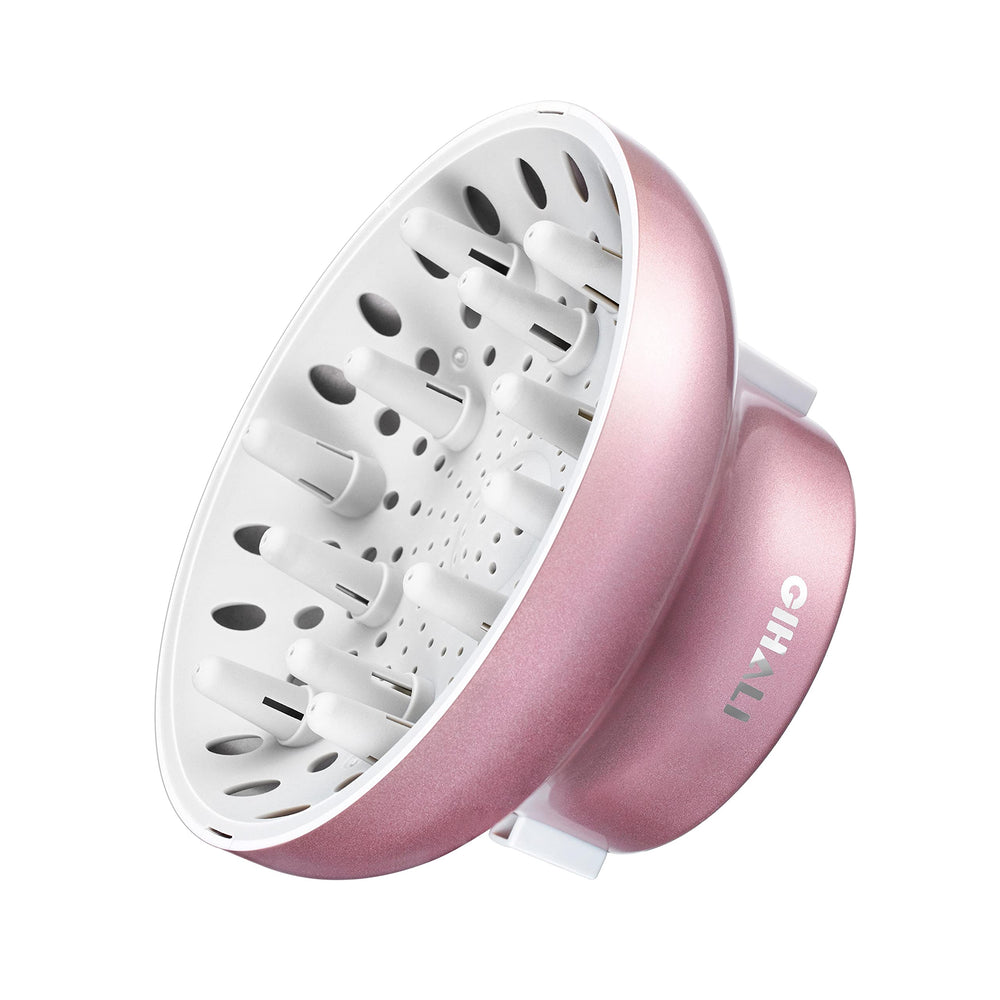 GIHALI front view of rose-gold diffuser showing secure fit benefit