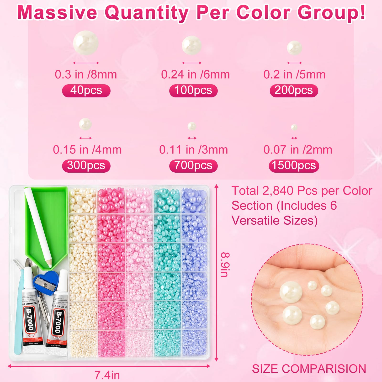 Gikboup organizer grid open view keeping pearl shades separated