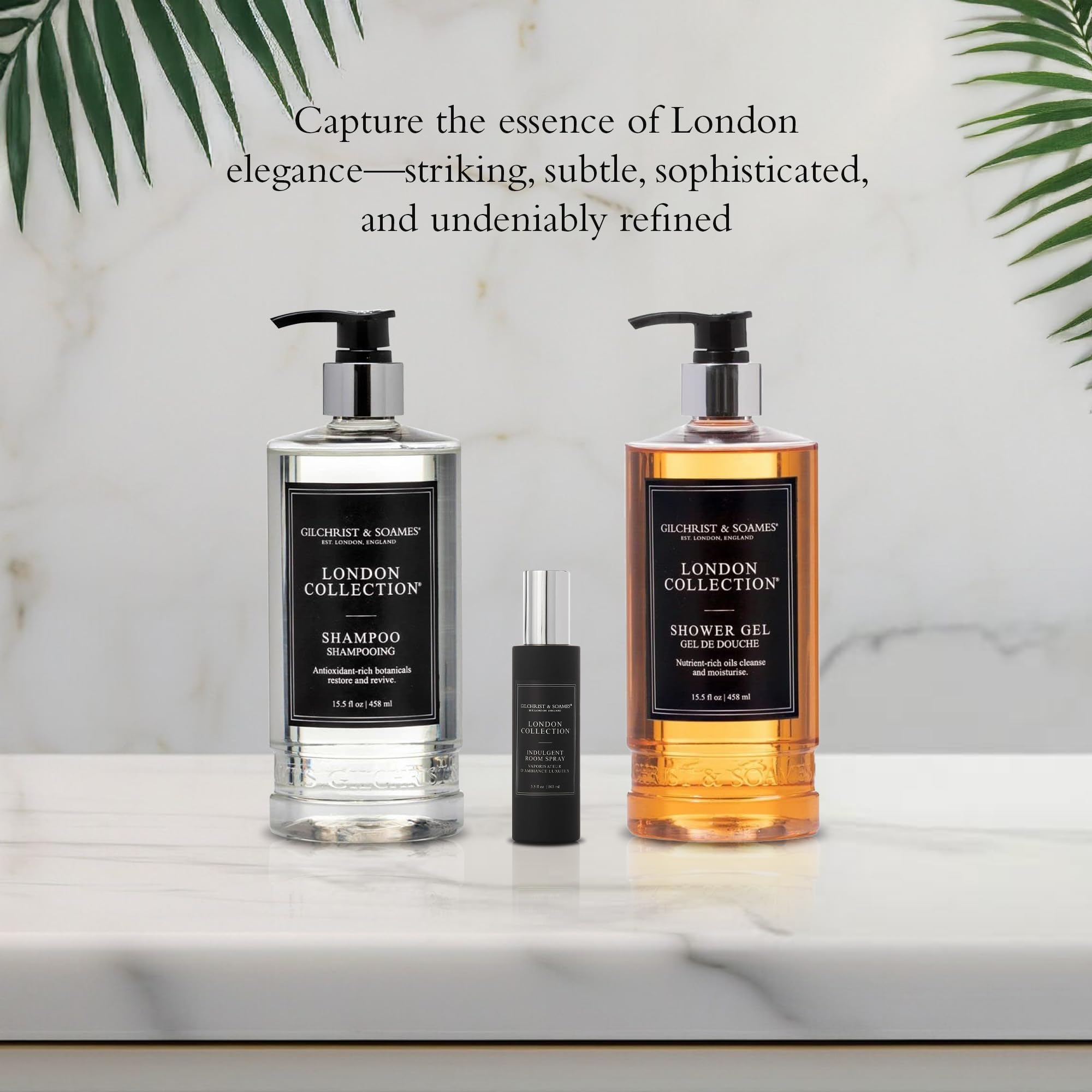 Gilchrist & Soames label close-up showing paraben-free and cruelty-free claims