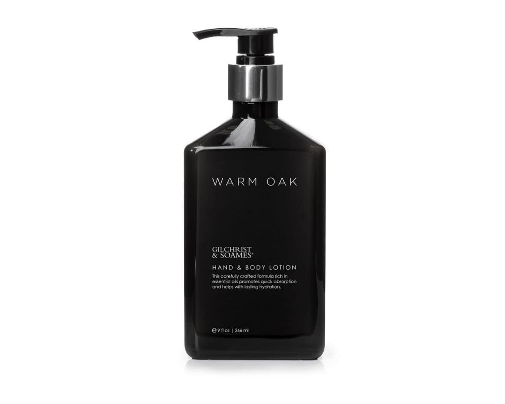 Gilchrist & Soames front bottle showing label and scent benefits