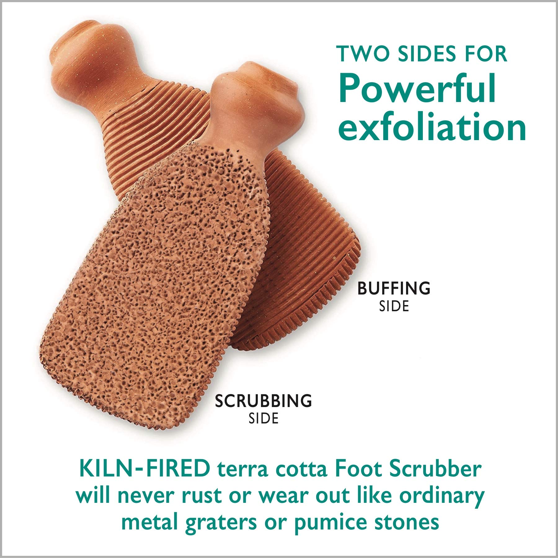 GILDEN TREE foot scrubber in hand demonstrating comfortable grip and control