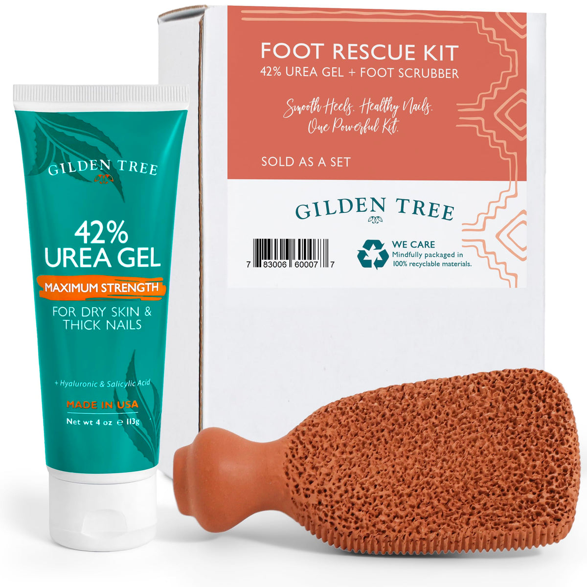GILDEN TREE front packaging showing the full callus remover kit and benefits