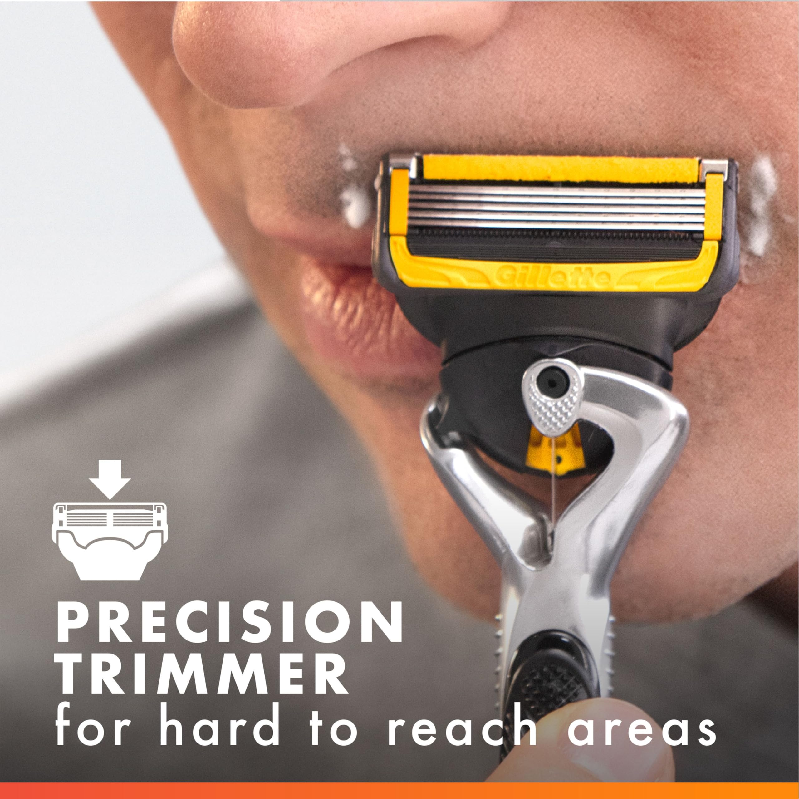 Gillette handle battery compartment view for easy power replacement