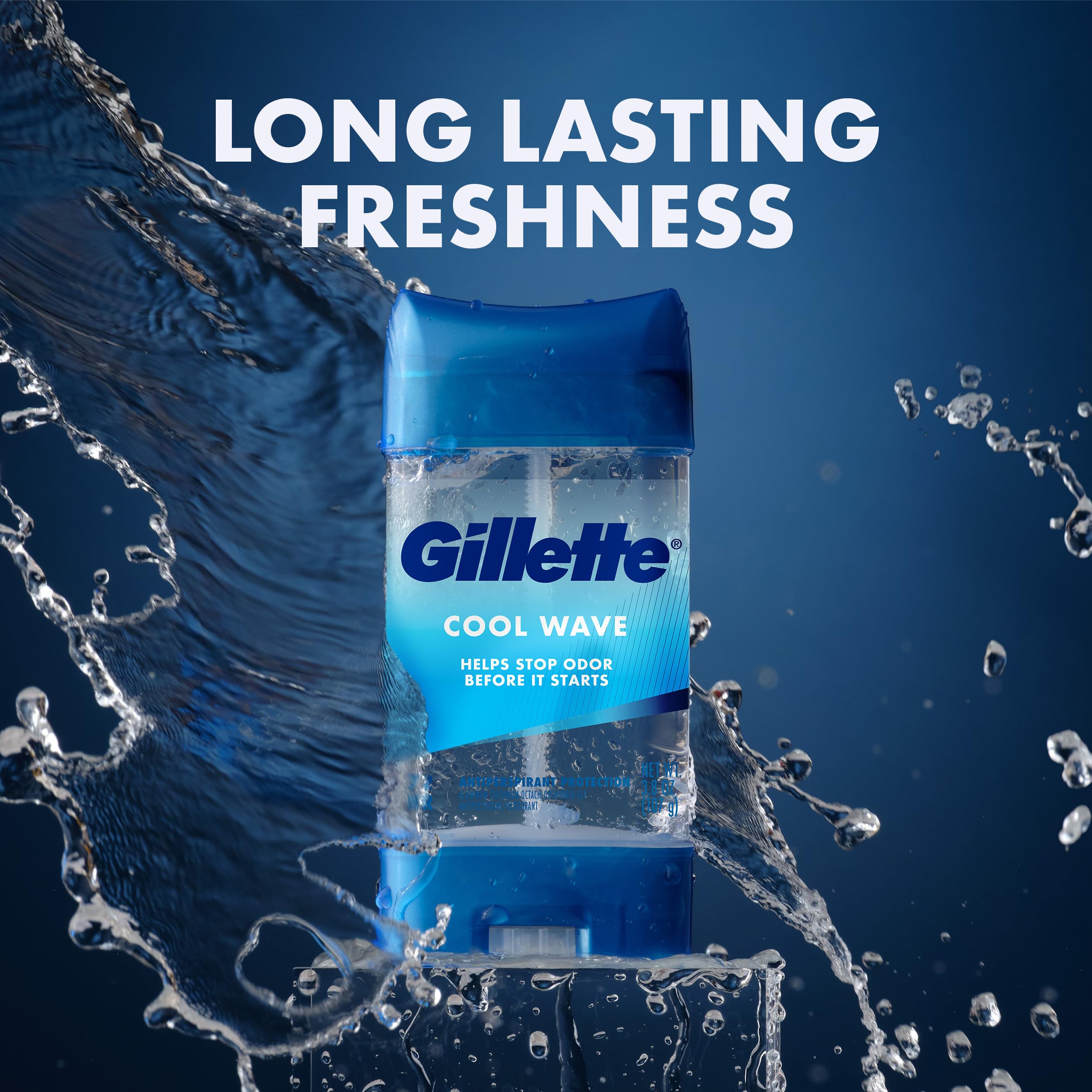 Gillette Cool Wave scent visual conveying subtle fresh fragrance benefit