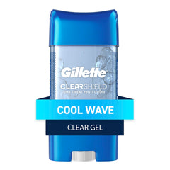 Gillette clear gel front packaging showing brand and cool wave freshness