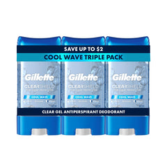 Gillette clear gel front packaging showing brand and 72hr benefit