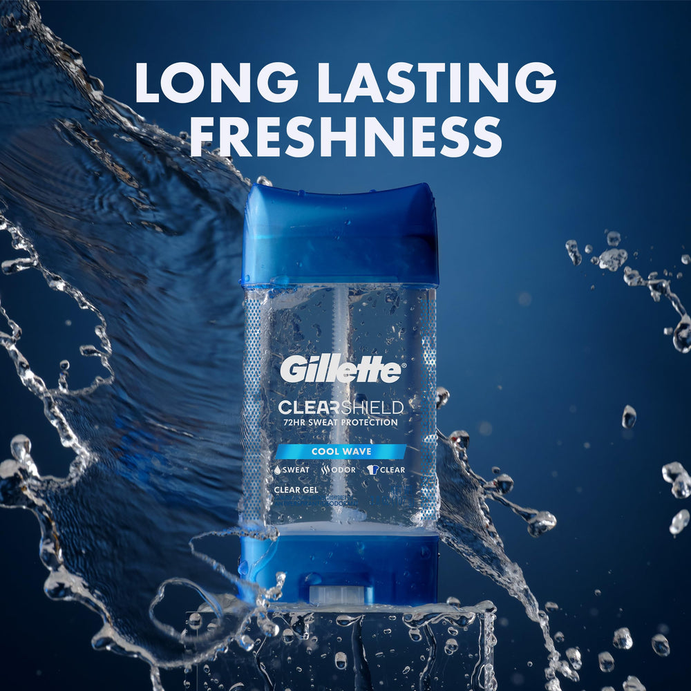 Gillette clear gel stored in gym bag demonstrating travel convenience