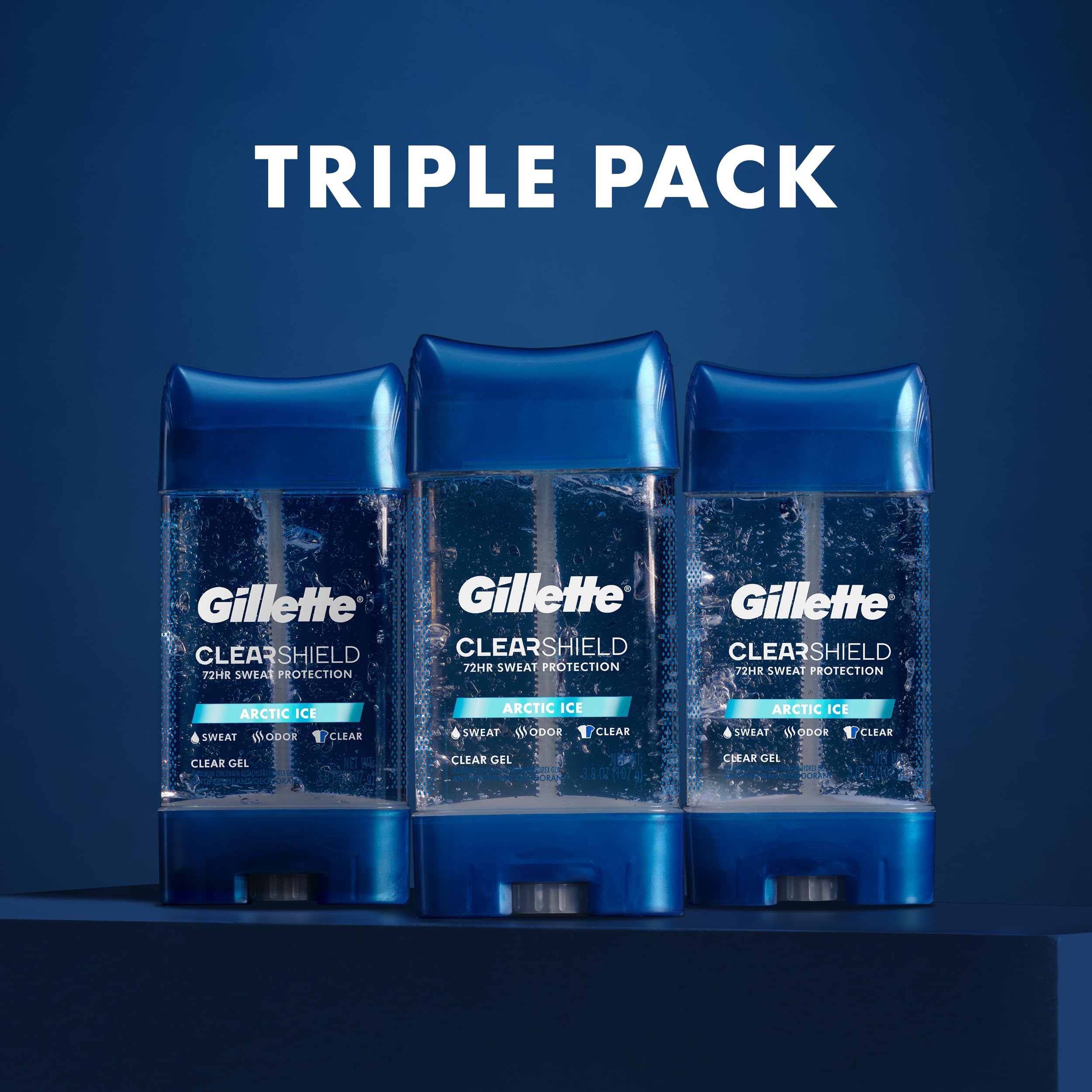 Gillette clear gel inside gym bag illustrating post-workout freshness on the go