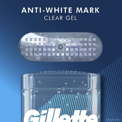 Gillette endurance clear gel beside a ruler showing 3.8 oz scale