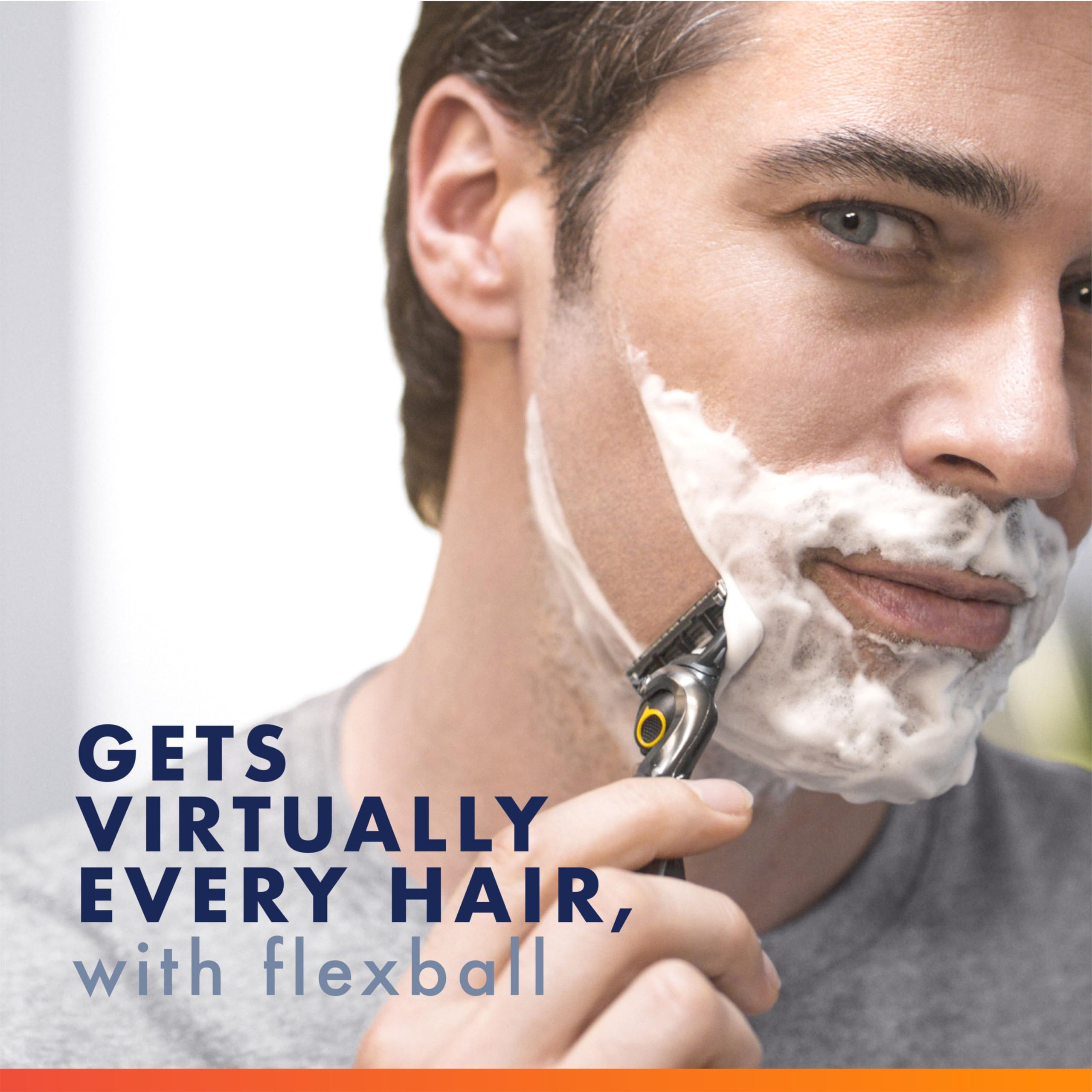 Gillette FlexBall handle angled to show contouring for better contact