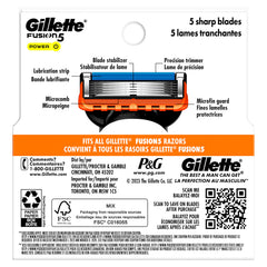 Gillette Fusion5 close-up of five blades showing smooth glide benefit