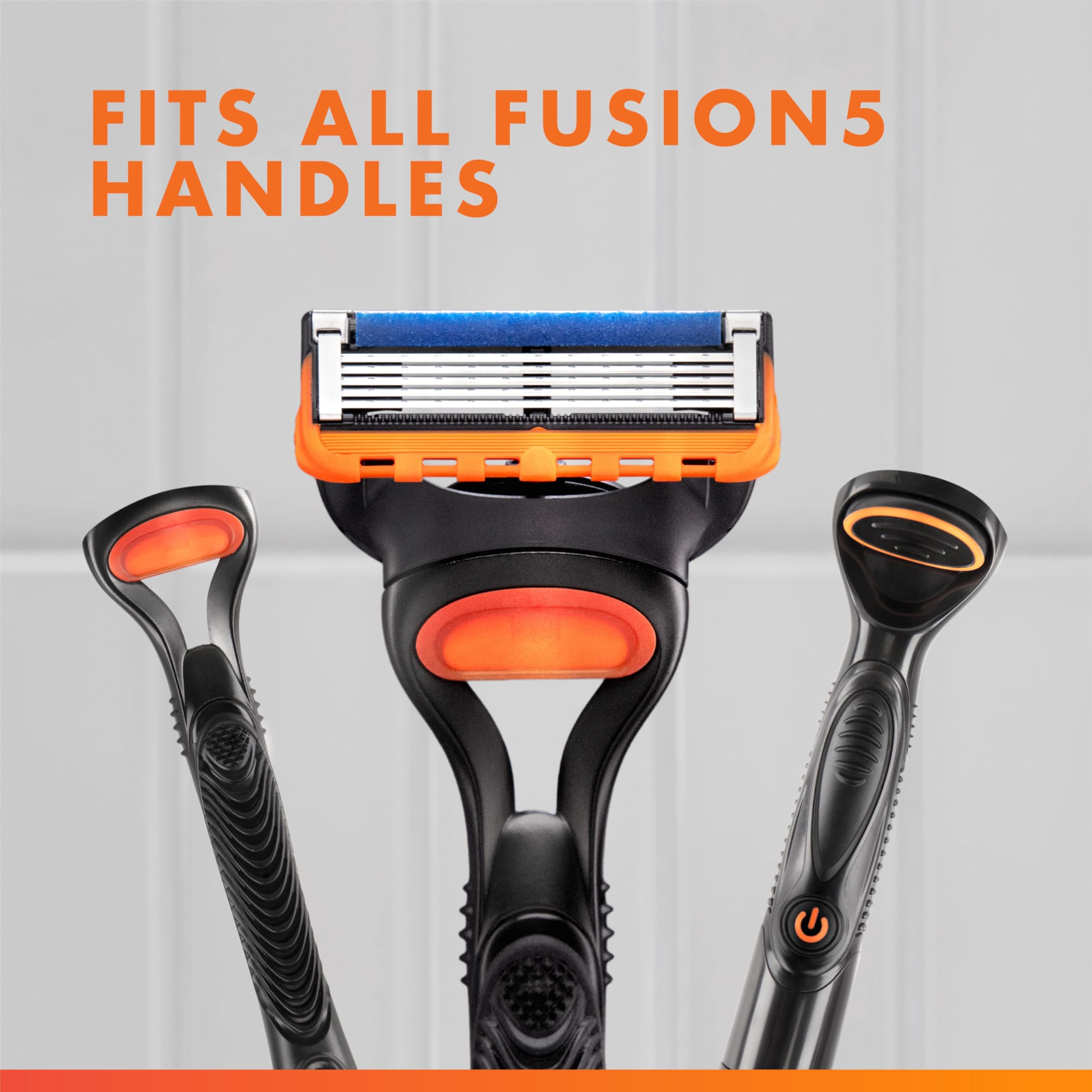 Gillette Fusion cartridge attached to handle demonstrating easy cartridge fit