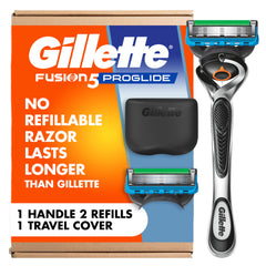 Gillette Fusion5 front packaging showing kit components and benefits
