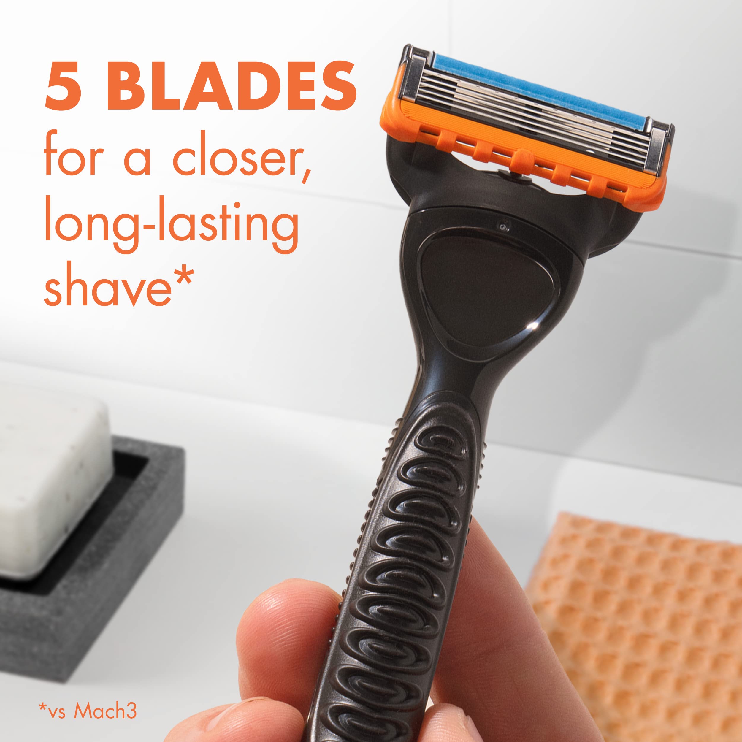 Gillette Fusion5 razor shaving jawline demonstrating close comfortable shave