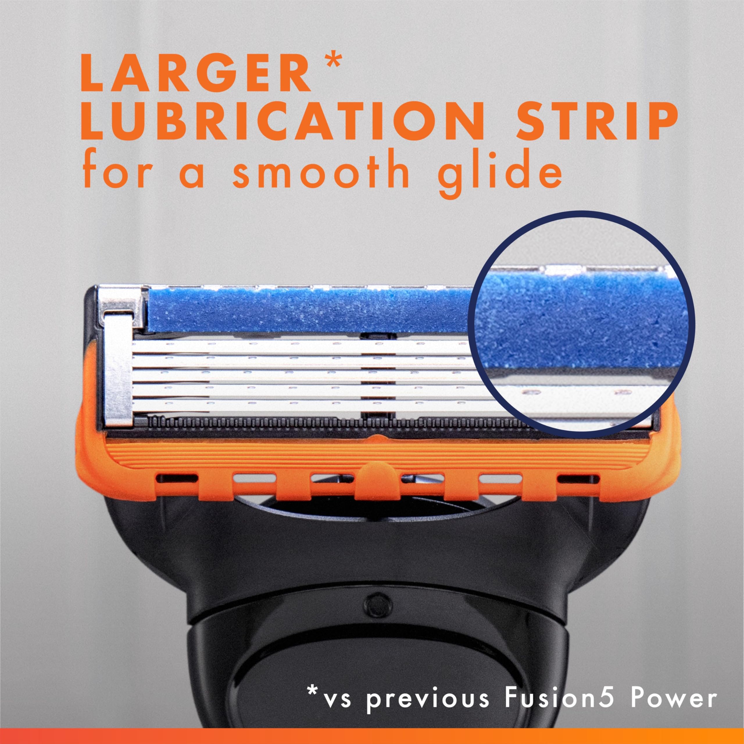 Gillette fusion5 cartridge beside ruler for clear size and scale reference