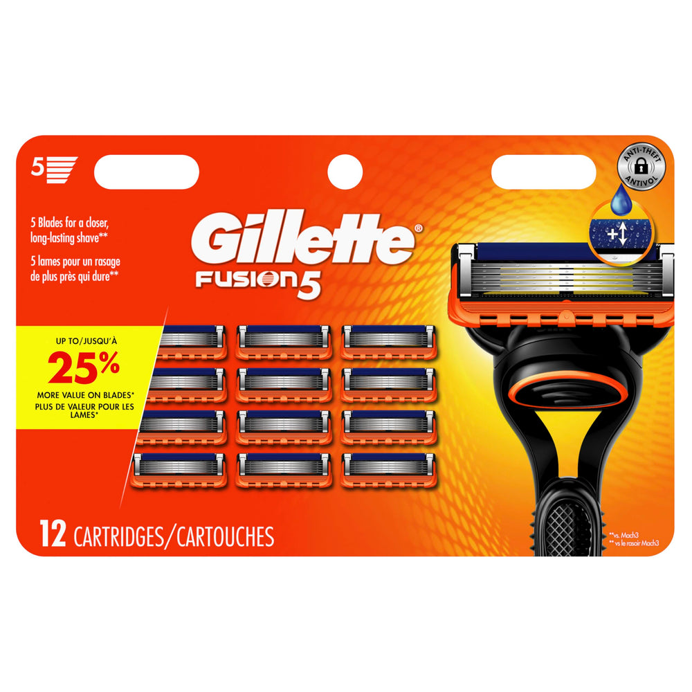 Gillette Fusion5 comparison of used and new blade showing when to swap cartridges