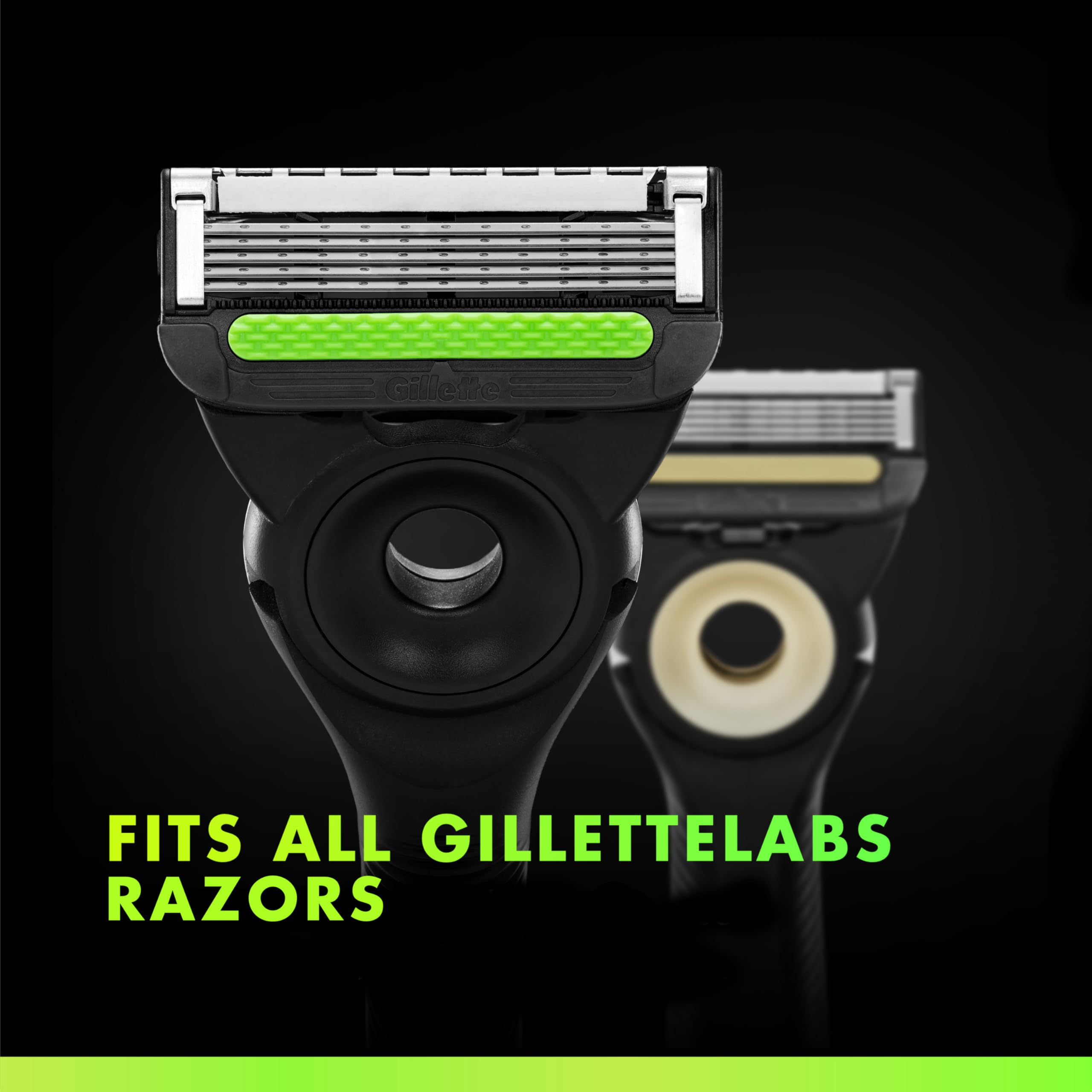 Gillette Labs blade snapping into handle illustrating easy click-in attachment and fast swaps