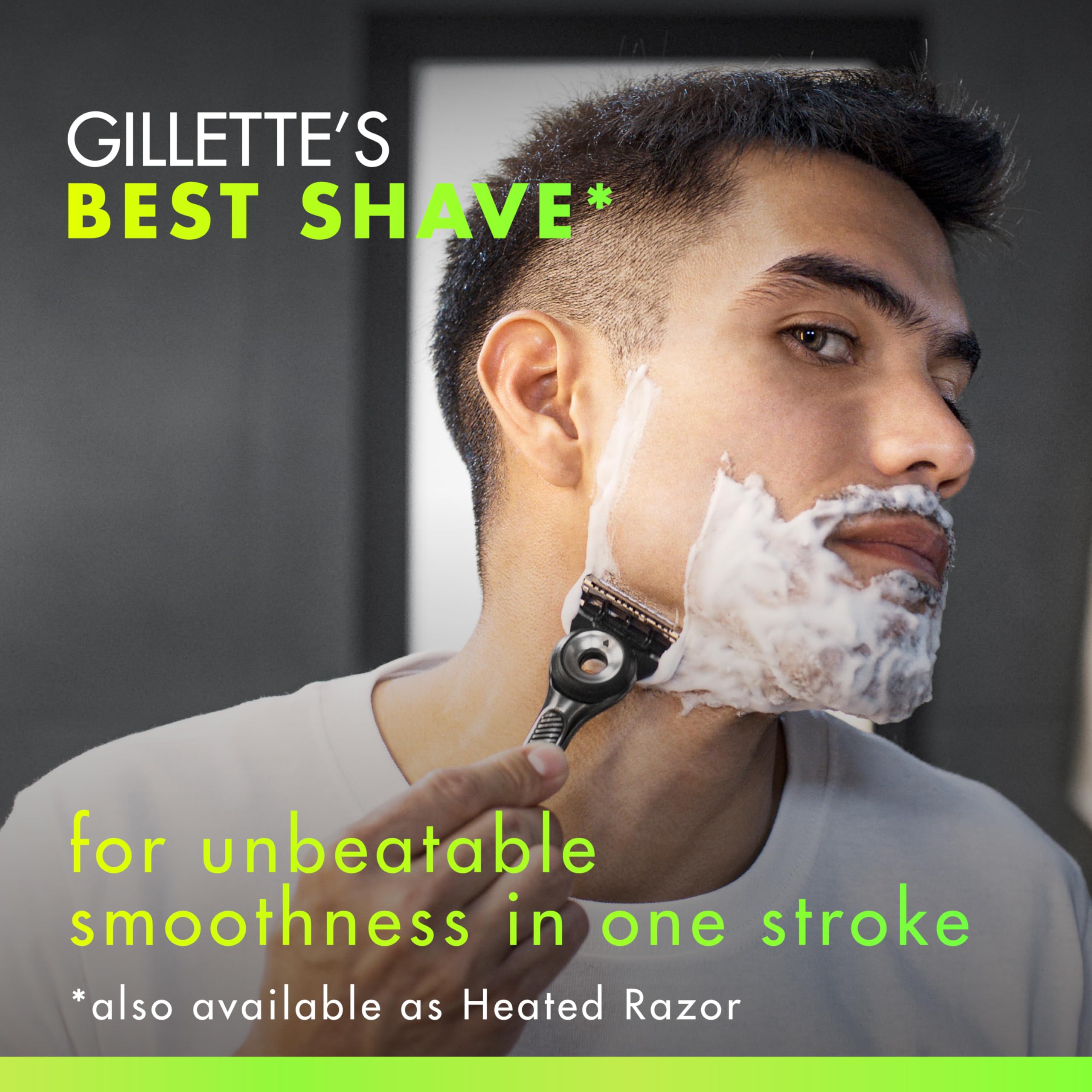 Gillette Labs aluminium handle close-up highlighting ergonomic grip benefit