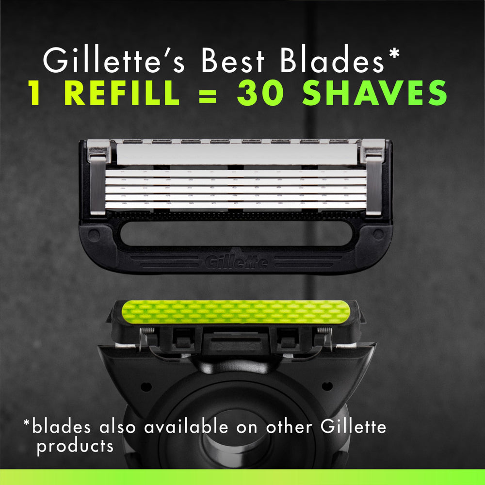 Gillette Labs beside hand for scale showing compact durable design benefit