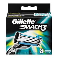 Gillette Mach3 close-up of three DuraComfort blades for precision