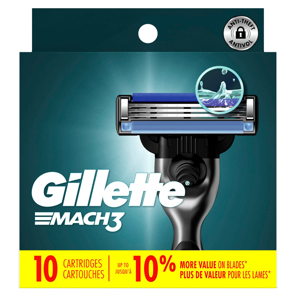 Gillette Mach3 blade edge detail showing durable steel for lasting sharpness