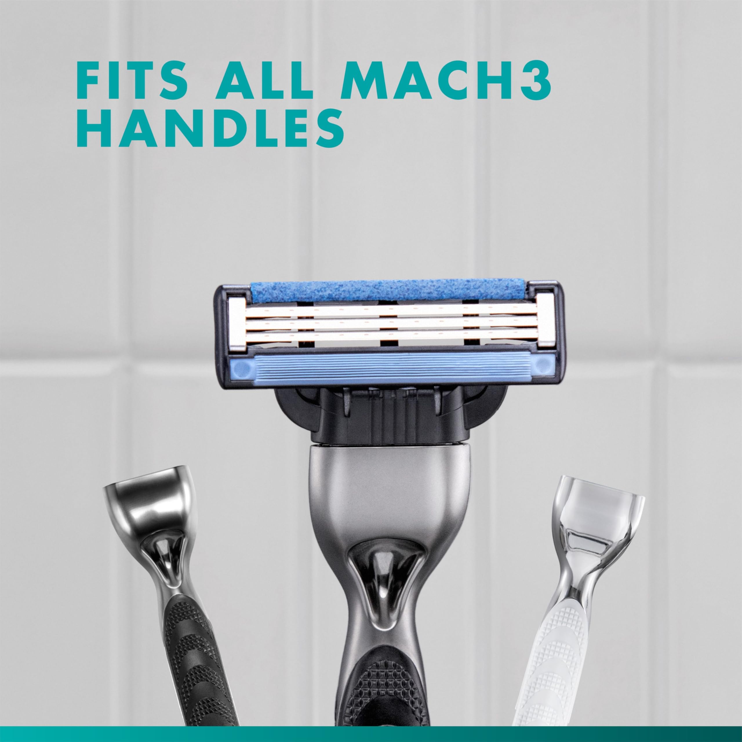 Gillette Mach3 cartridge clicked into handle showing instant compatibility
