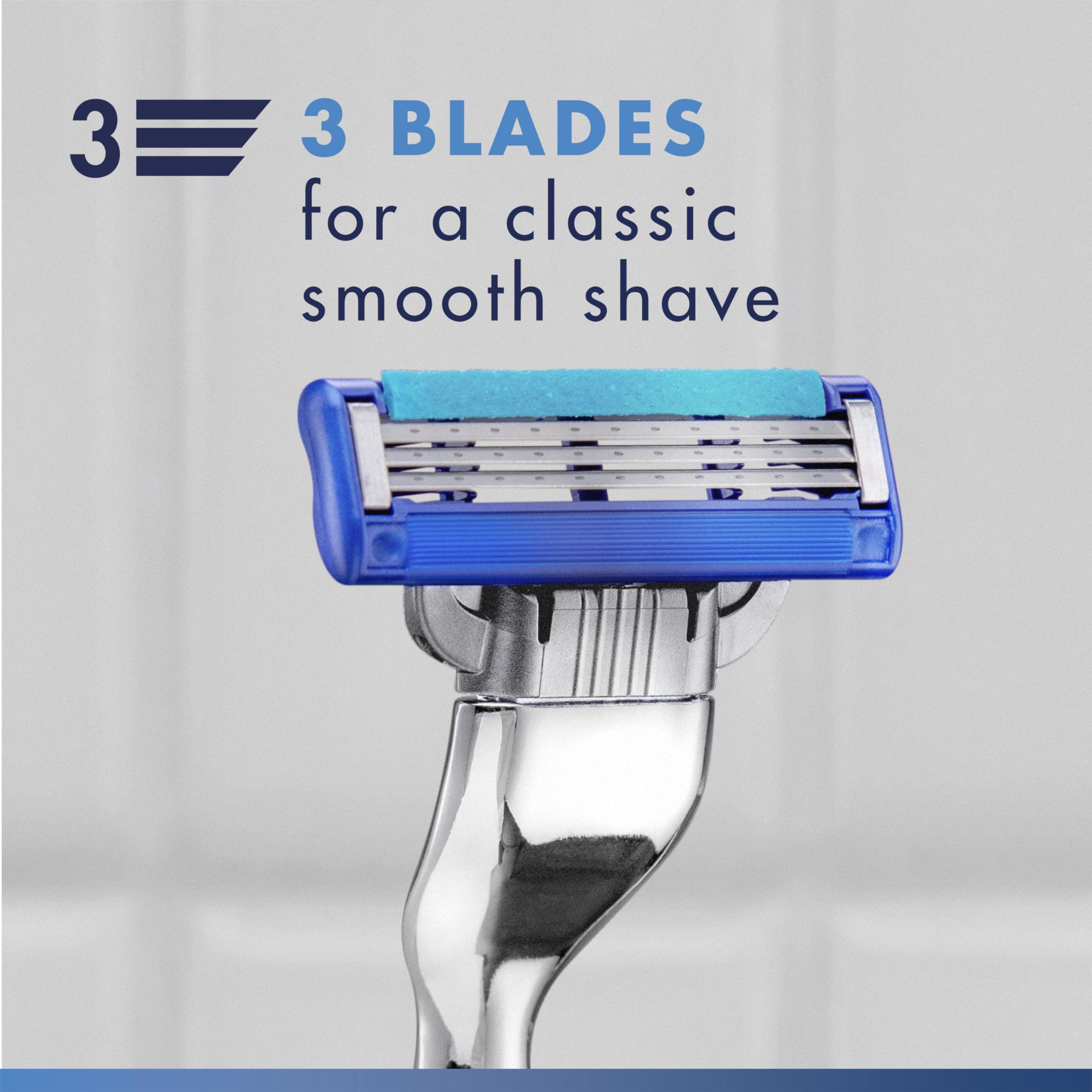 Gillette Mach3 Turbo cartridge attached to handle demonstrating easy cartridge swap