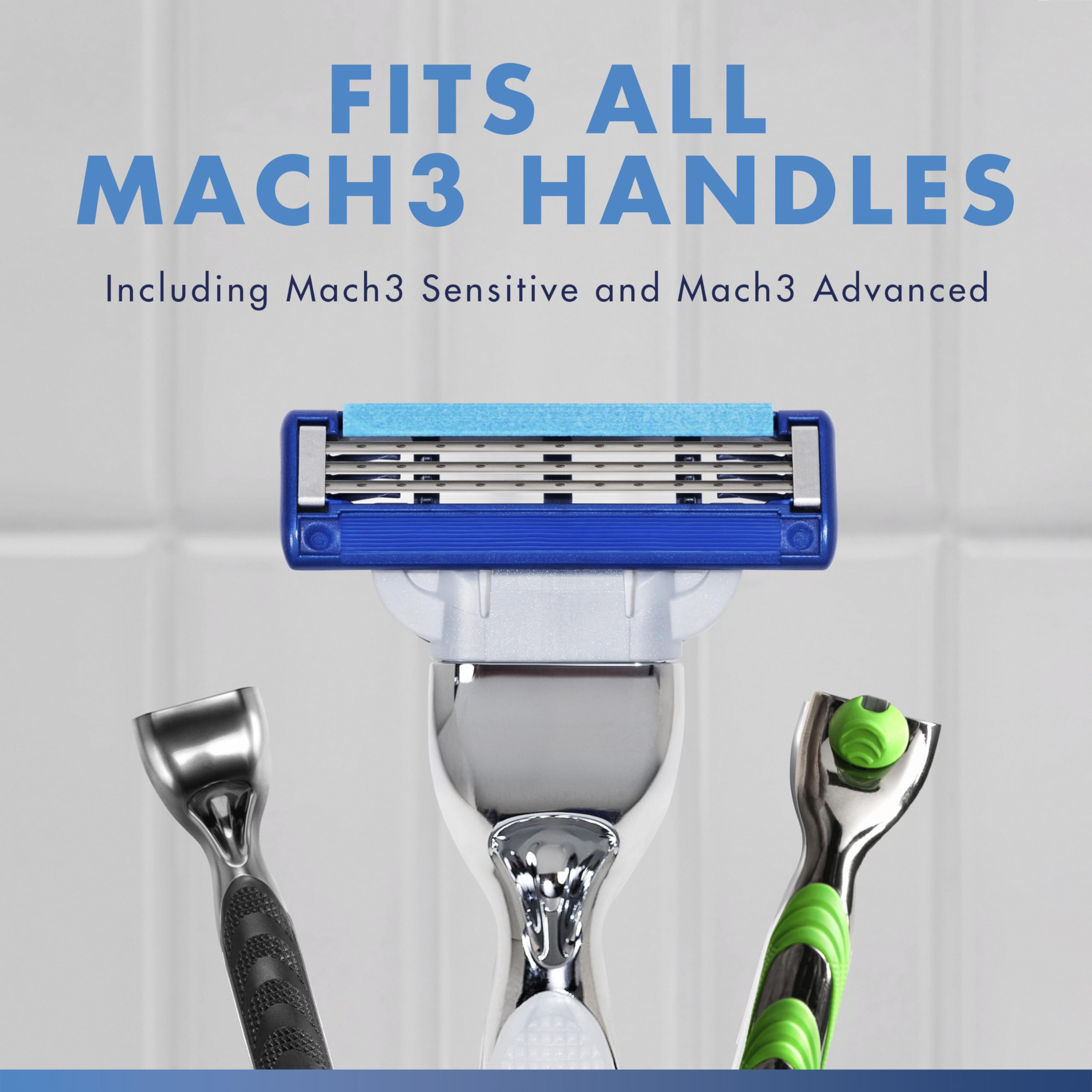 Gillette Mach3 Turbo ergonomic handle close-up offering secure grip and precise control