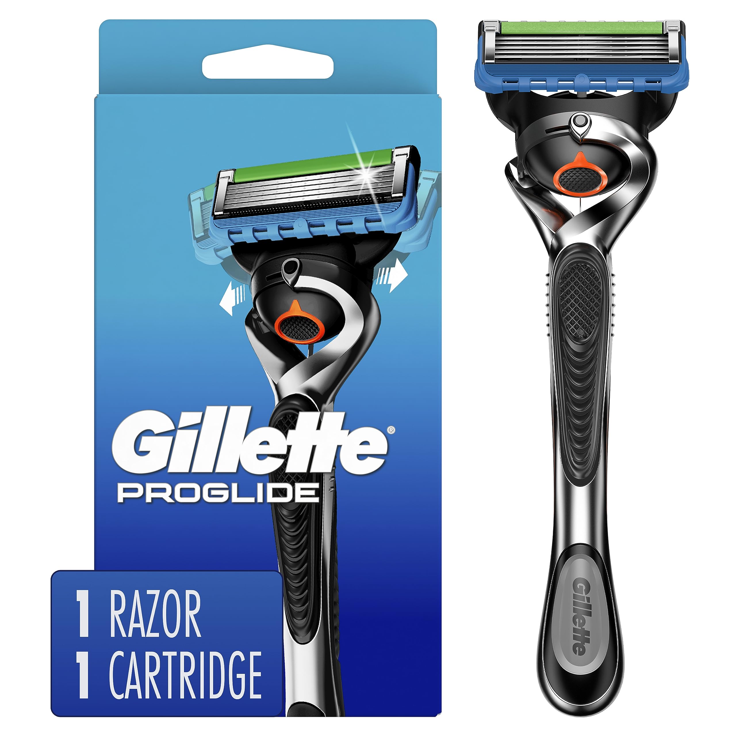 Gillette ProGlide front view showing handle and cartridge for improved control