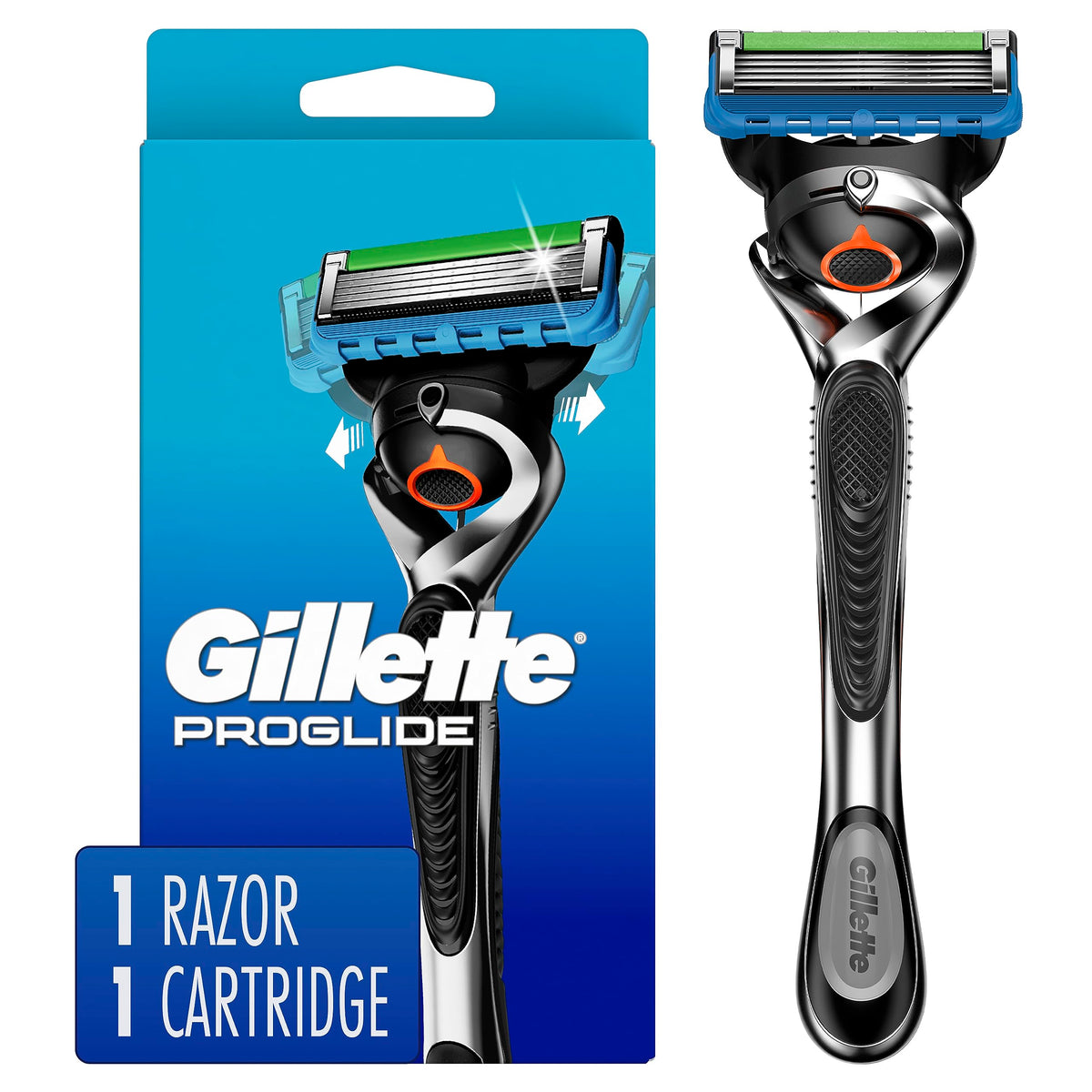 Gillette ProGlide front view showing handle and cartridge for improved control