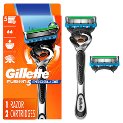 Gillette ProGlide front view handle and cartridge showing ergonomic benefit